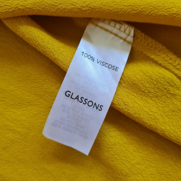 Glassons tie front mustard top size 10 - Picture 11 of 13